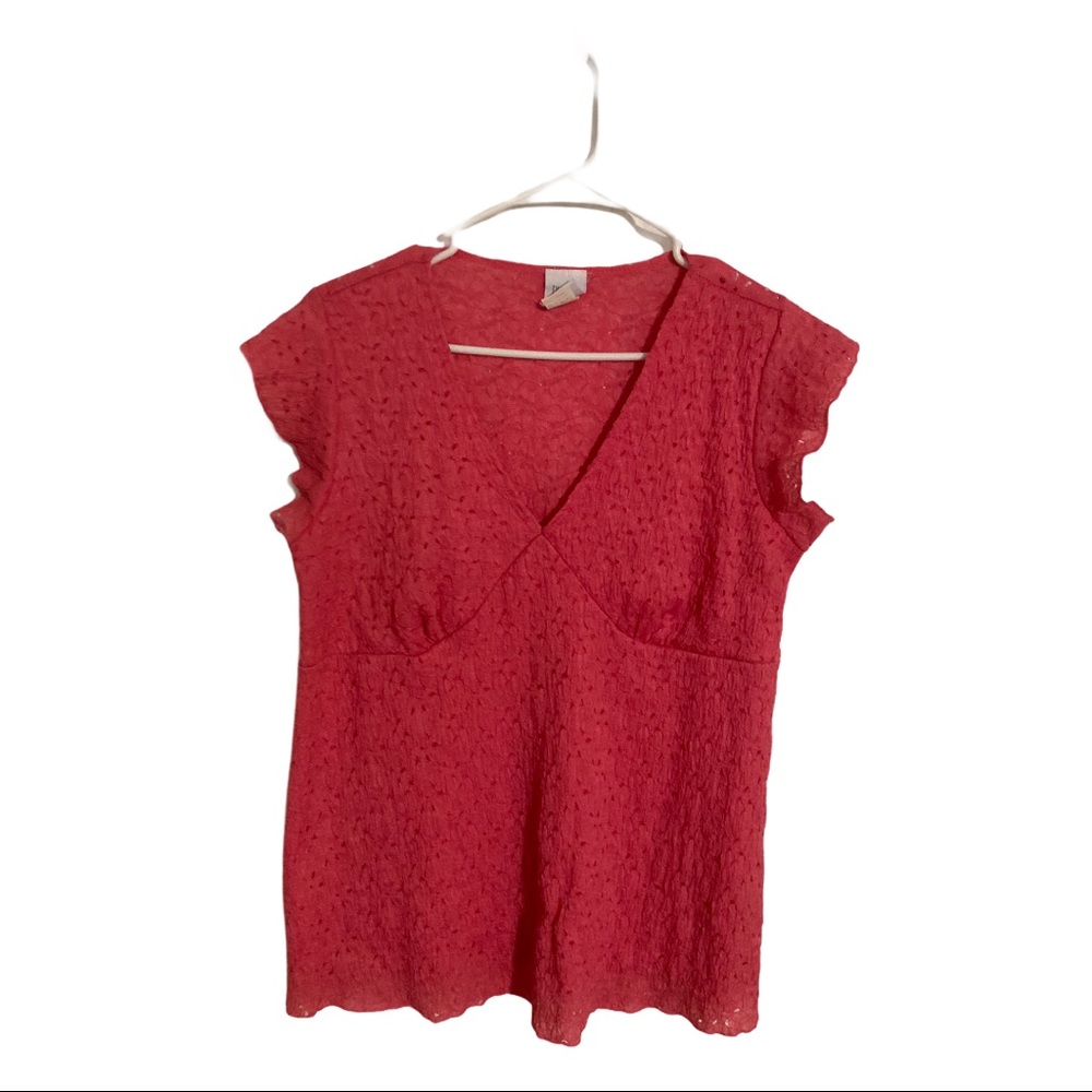 Bundle of Joy pink lace maternity top